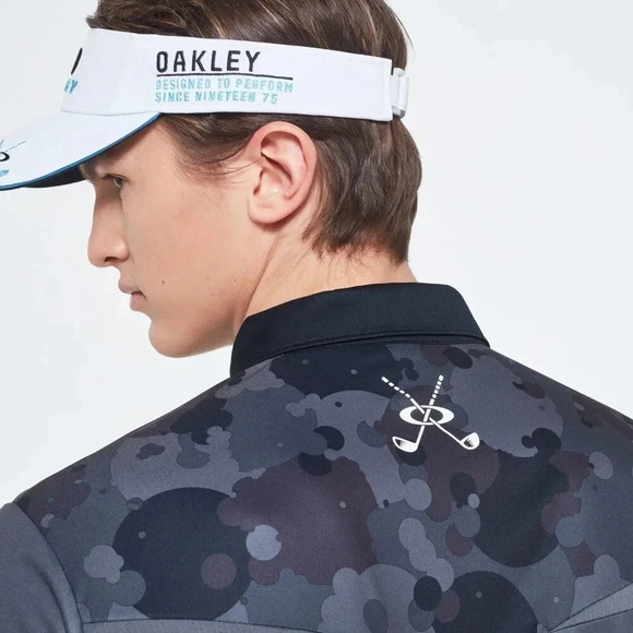 Oakley Camo Back Evo Golf Short Sleeve Polo Shirt Size Small - Picture 4 of 12